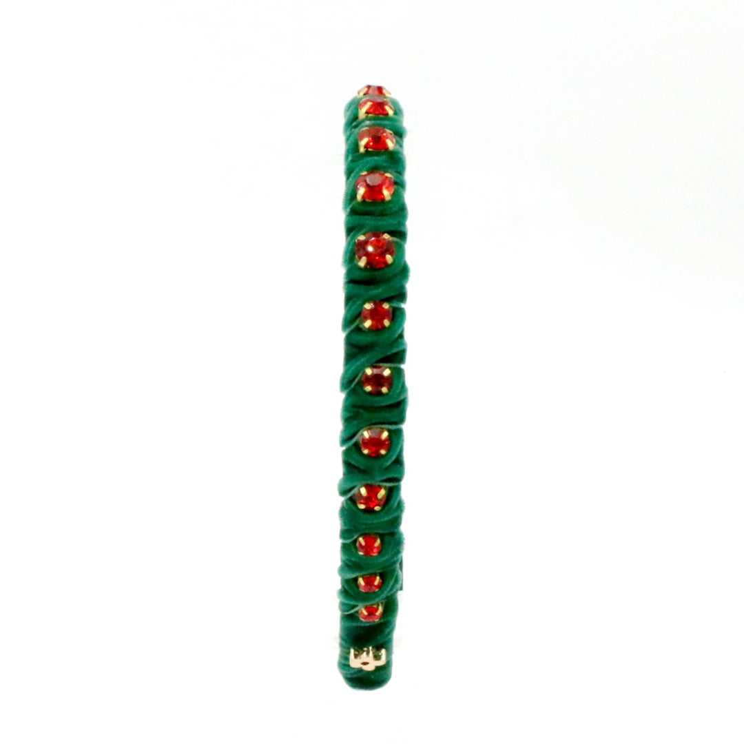 Green Velvet Stones Headband