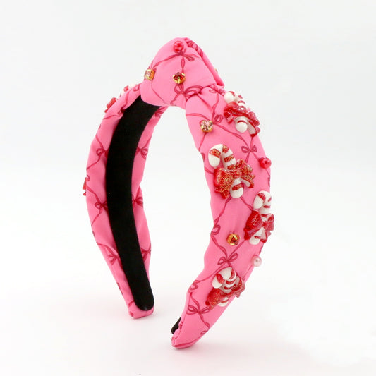 Candy Cane on Bow Print Headband