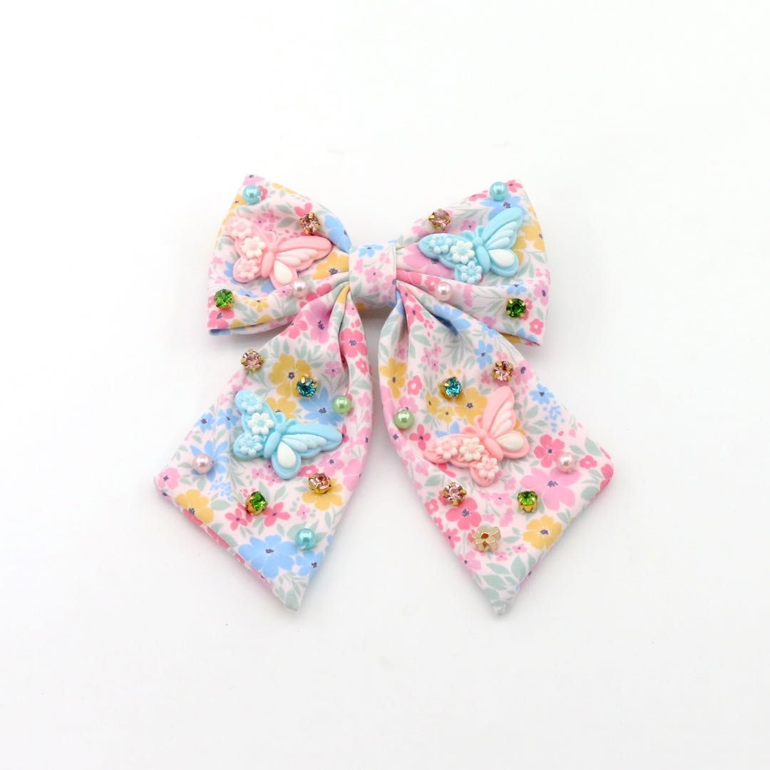 Flowers + Butterflies Bow