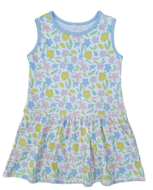 Hattie Dress-White & Blue