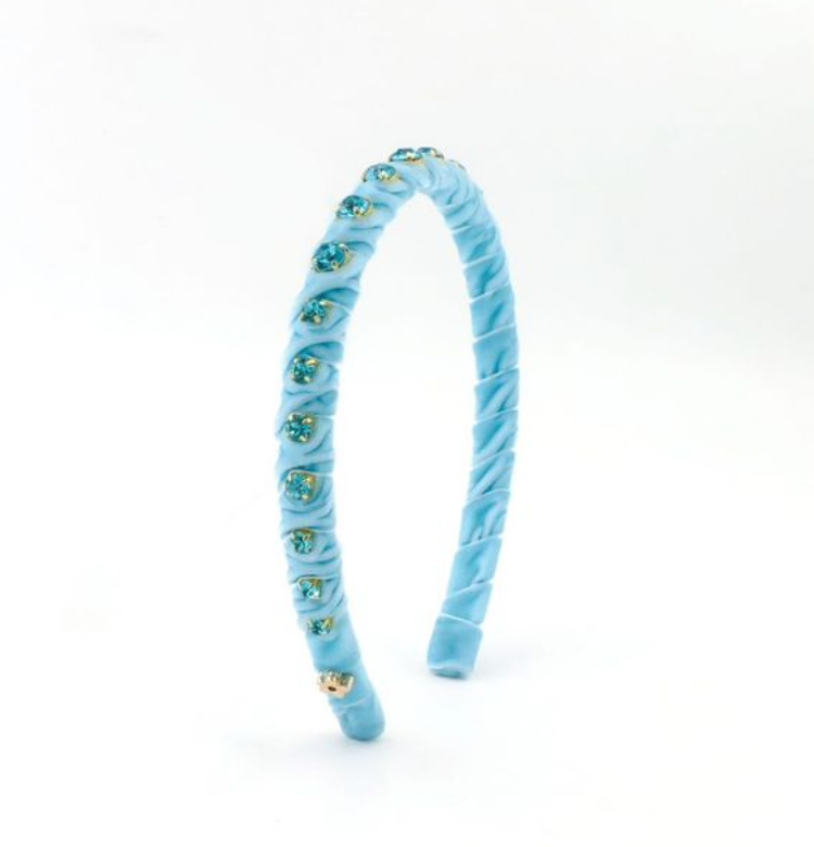 Velvet Stones Light Blue Headband