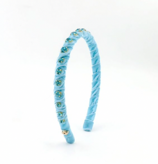 Velvet Stones Light Blue Headband