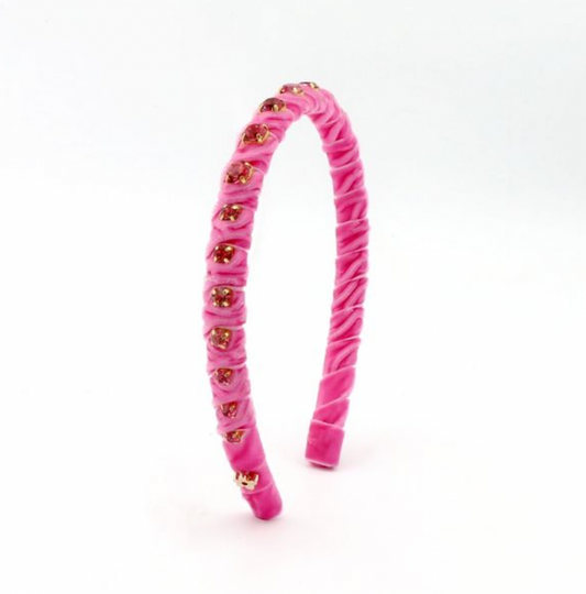 Velvet Stones Pink Headband