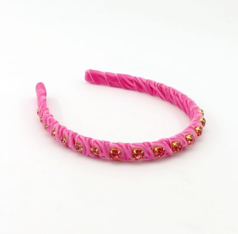 Velvet Stones Pink Headband