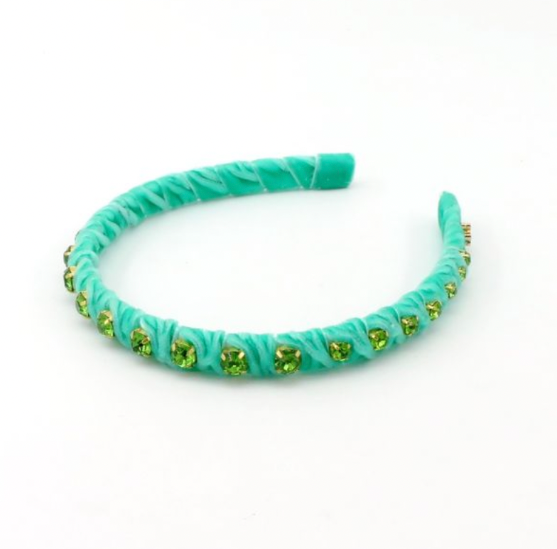Velvet Stones Mint Headband