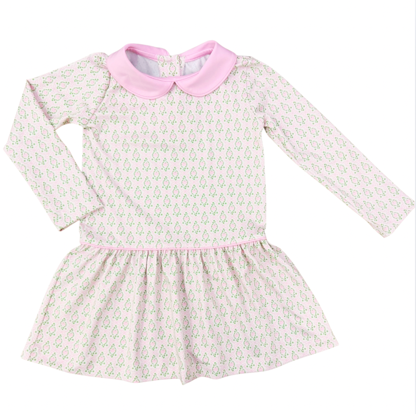 Birdie Dress in Pink Pumpkin Parade