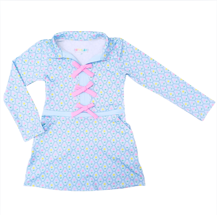 Nelly Dress in Twirly Tulips