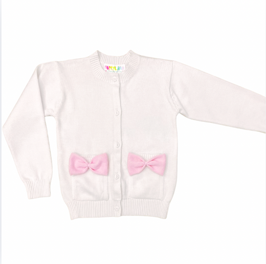 Bow Cardigan Poppy Pink