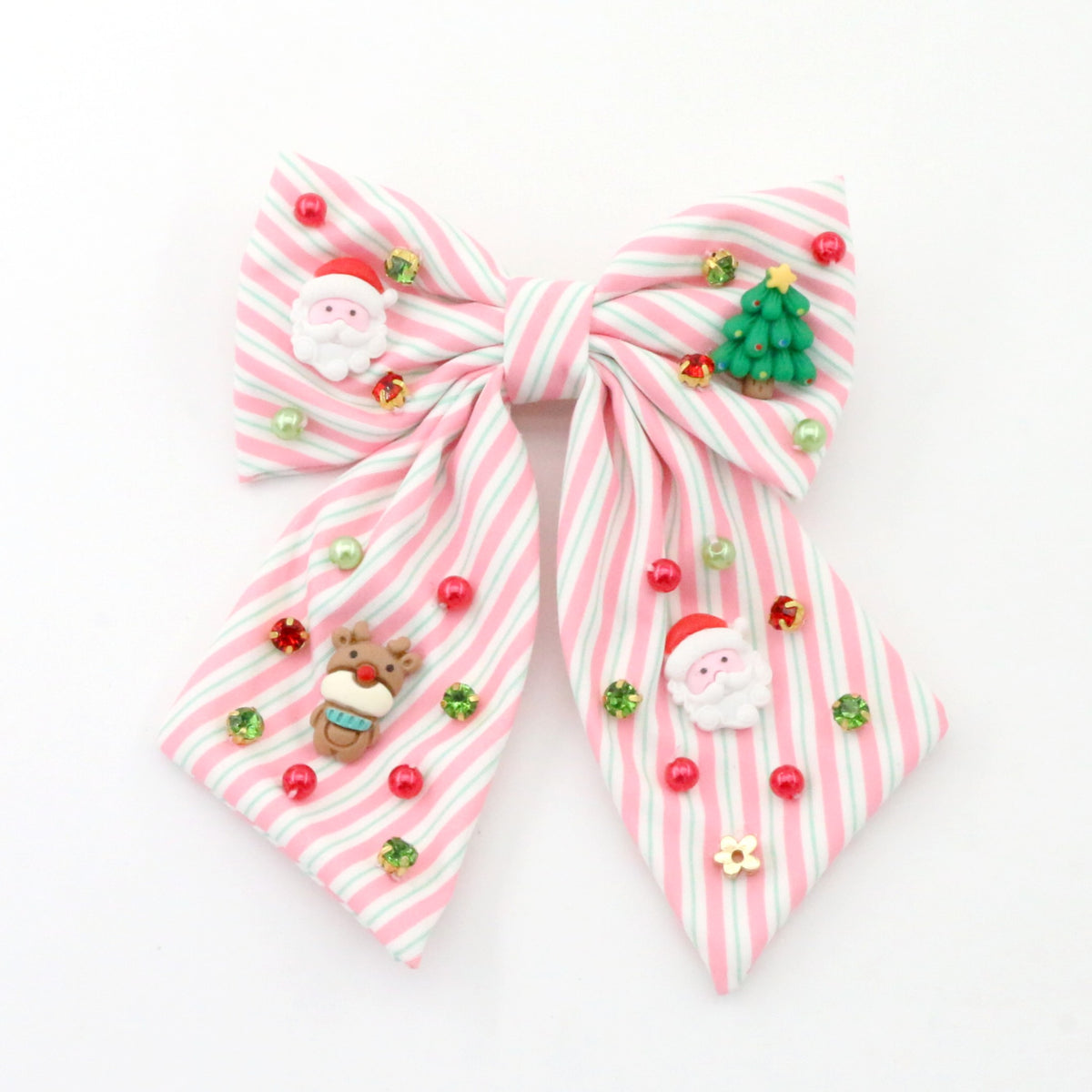 Santa Stripe Bow